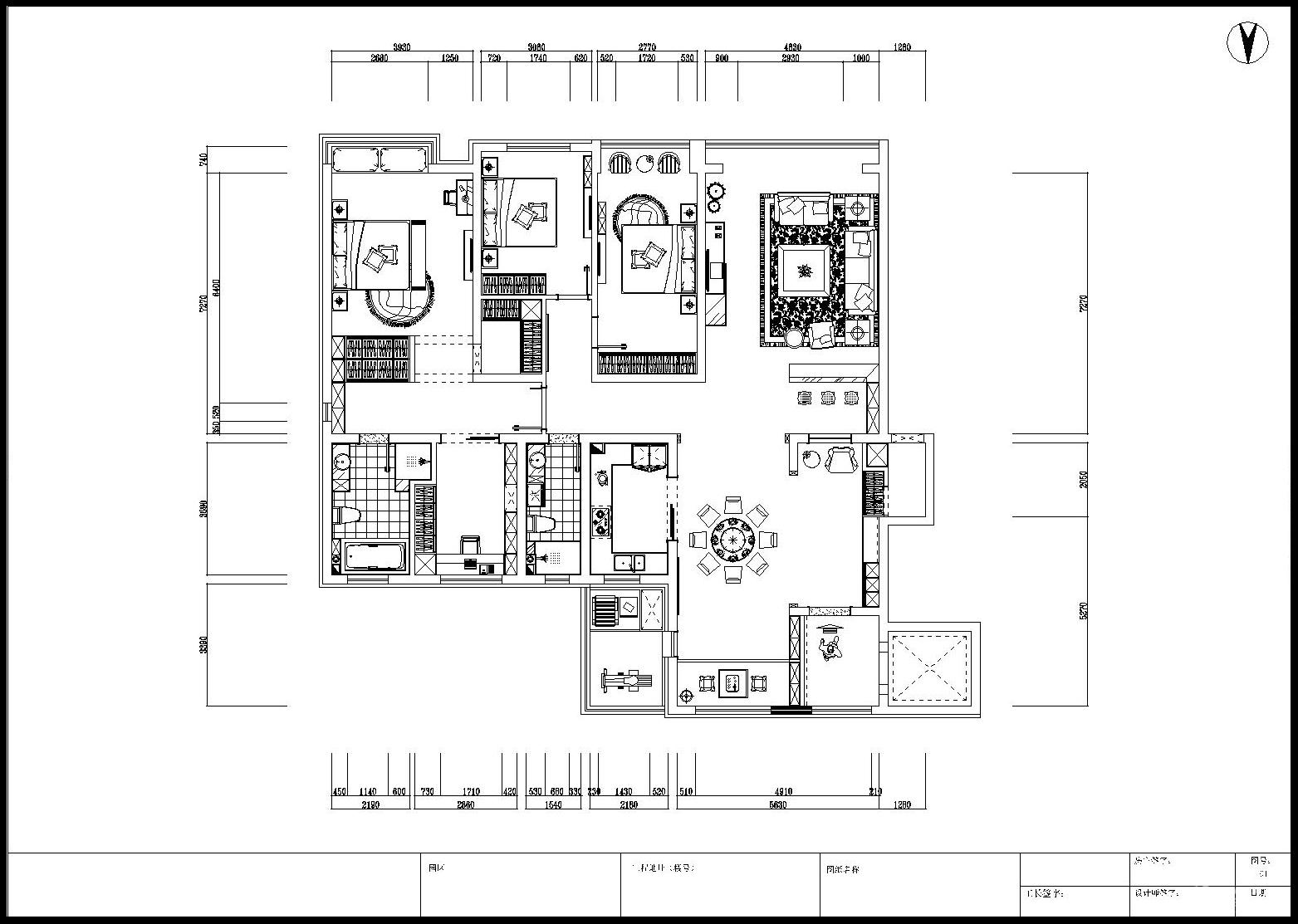200平方米房屋平面图,200平方米的房子平面图 华润凯旋门200平米四居室平面图