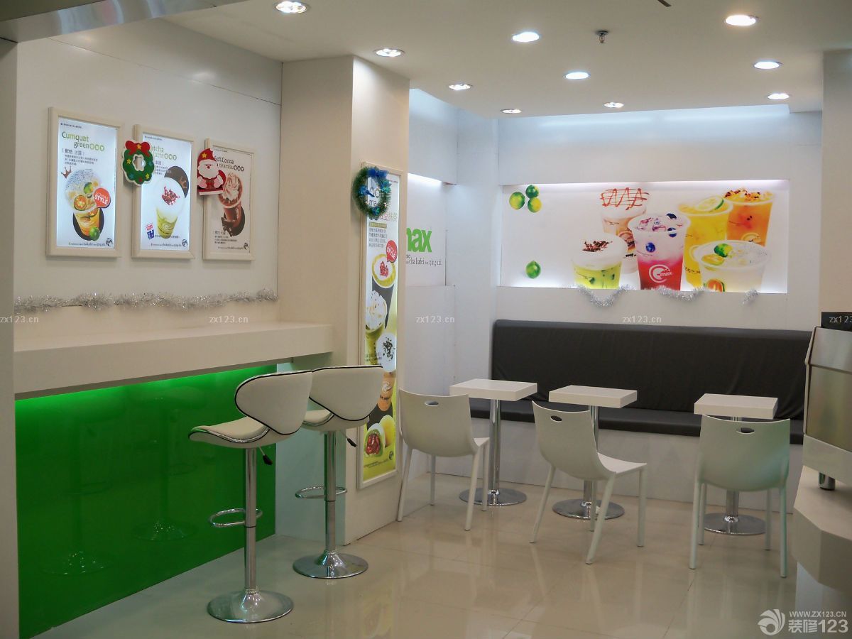 沉稳室内30平奶茶店装修效果图