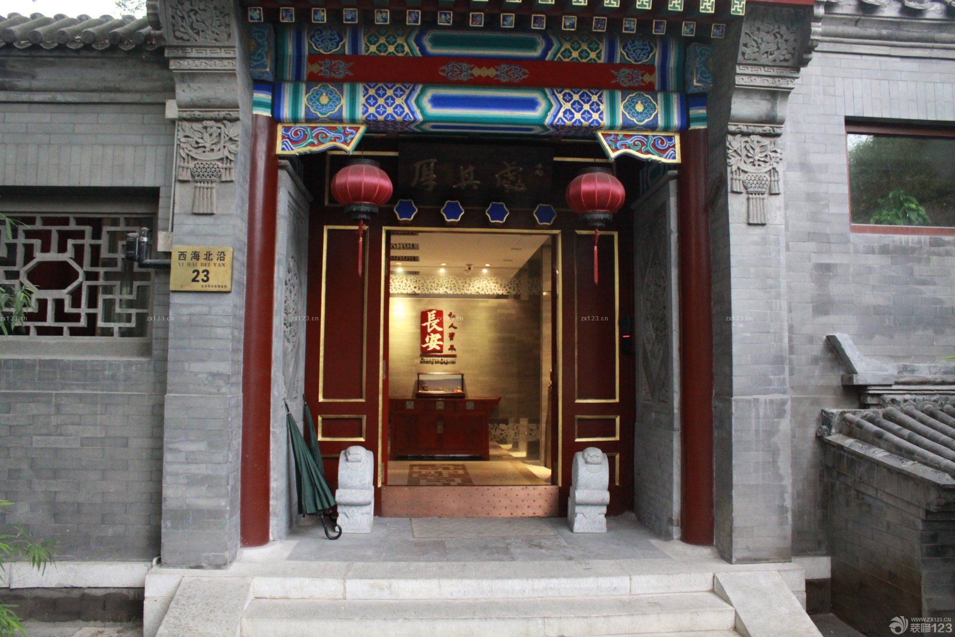 现代四合院别墅玄关图片_装信通网效果图