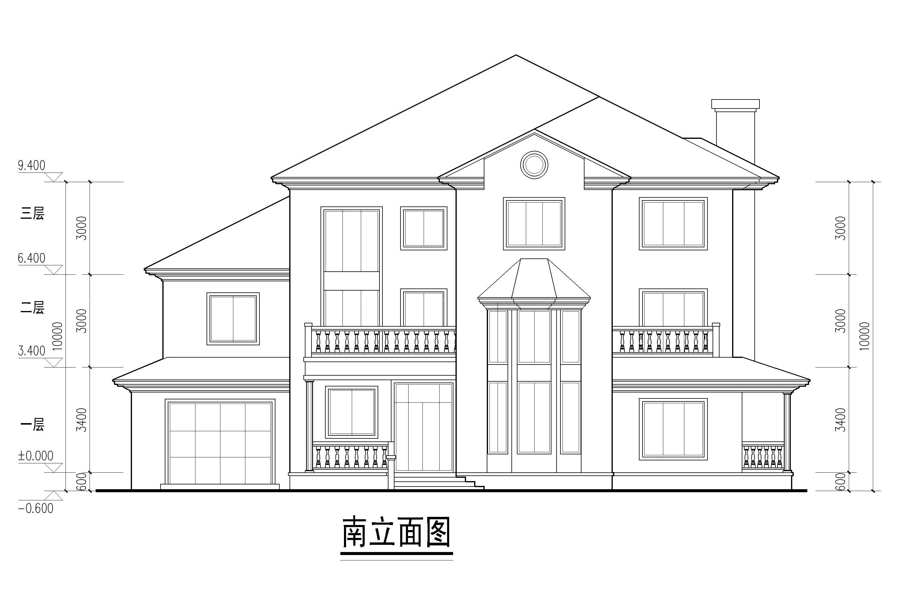 二层别墅建筑立面图