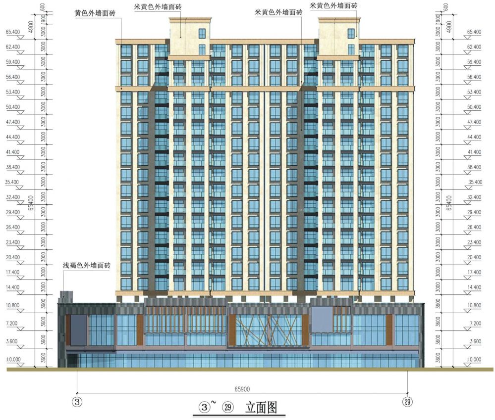 商业建筑立面图_装修123效果图