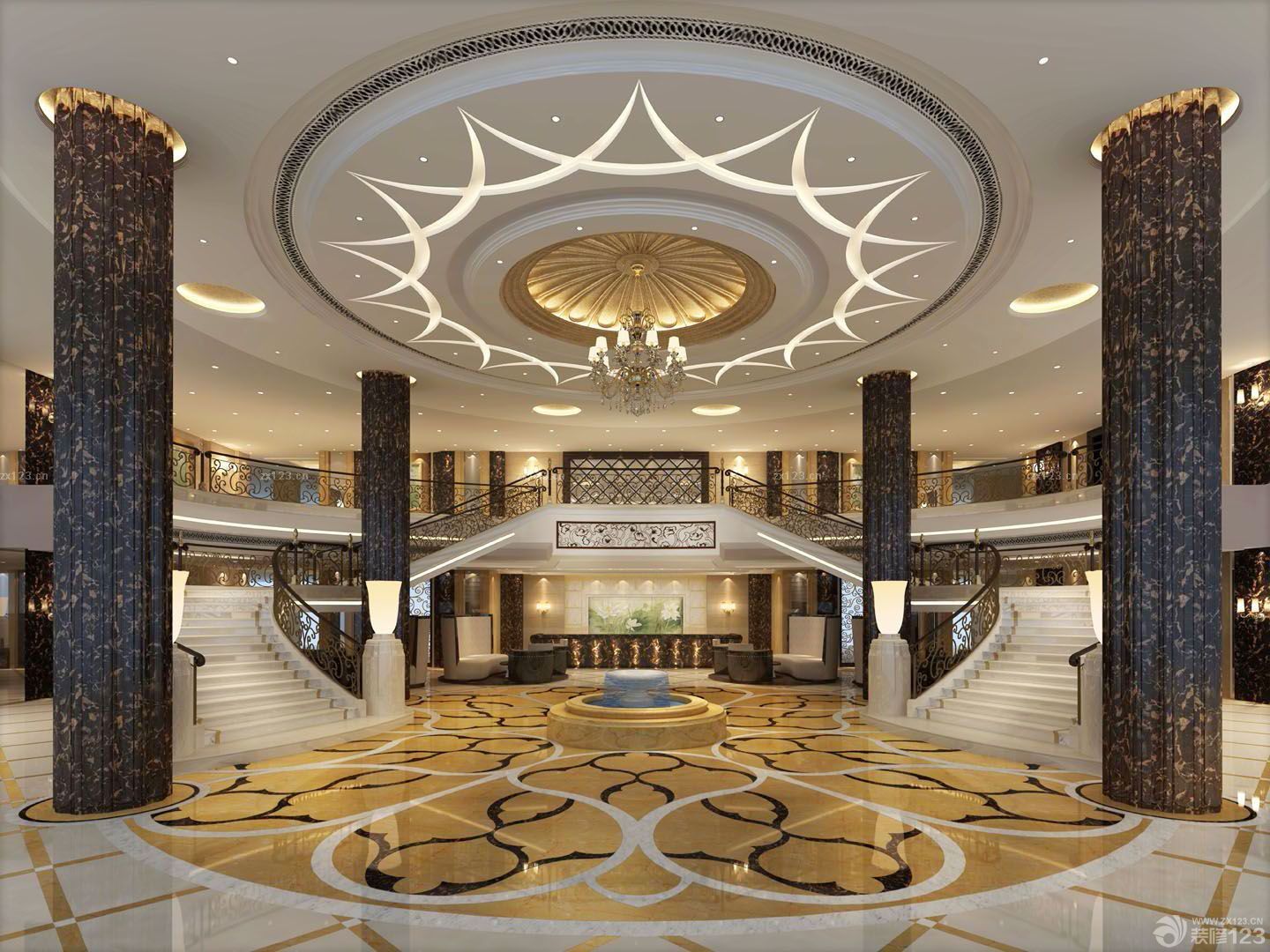 五星级酒店大堂设计装修效果图