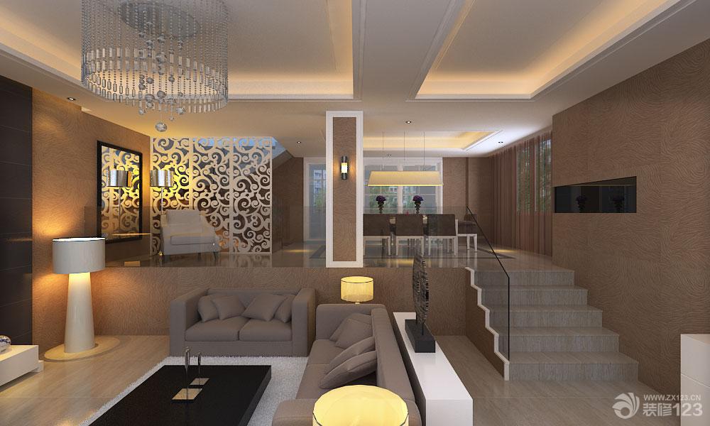 跃层式住宅客厅楼梯装修效果图